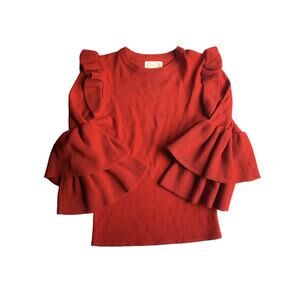 Mia Joy Red Ruffle Sweater